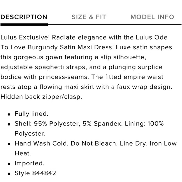 NWT Lulu’s Ode to Love Burgundy Satin Maxi Dress - Picture 4 of 7